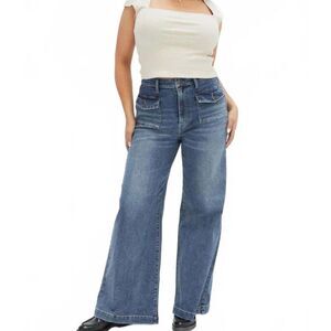 Oliver Logan Campbell Wide Leg High Rise Trouser Vintage Wash Jeans Size 27